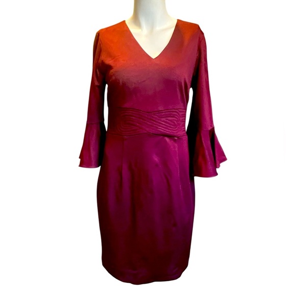 Trina Turk Plum Long Sleeve Dress Size 6 - Picture 1 of 10